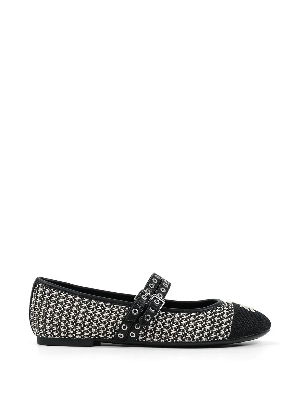 Karl Lagerfeld eyelet-embellished ballet flats - Schwarz