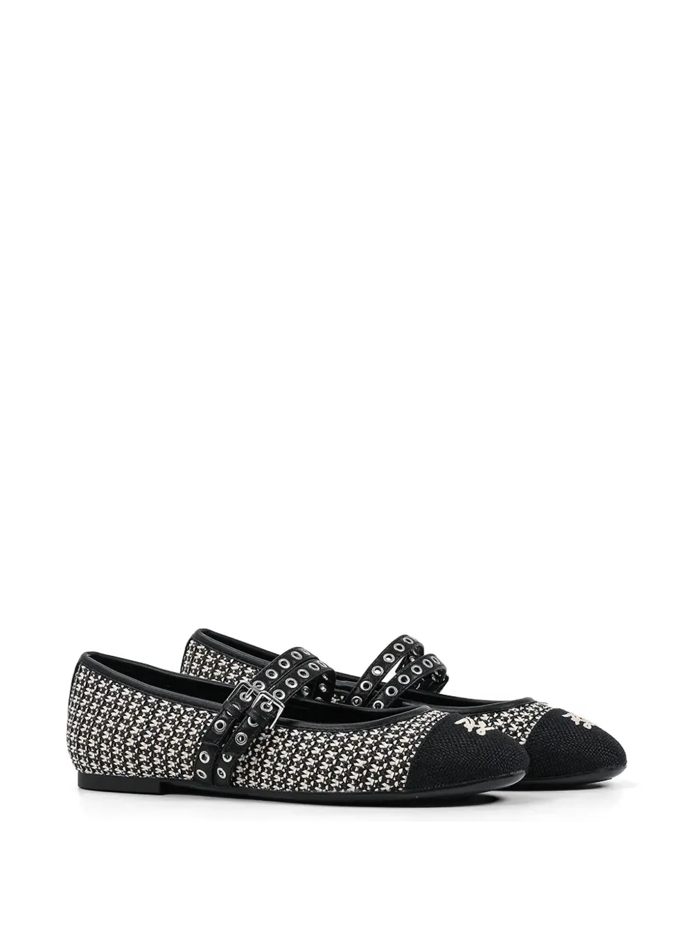 Karl Lagerfeld eyelet-embellished ballet flats Zwart