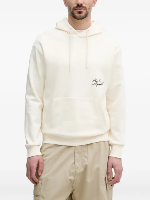 Karl Lagerfeld hættetrøje med broderet logo og grafisk tryk