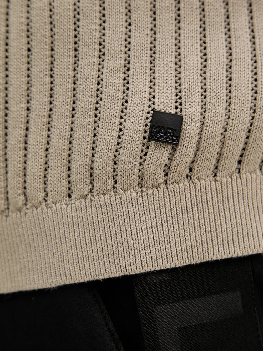 Karl Lagerfeld Ribgebreid T-shirt Beige