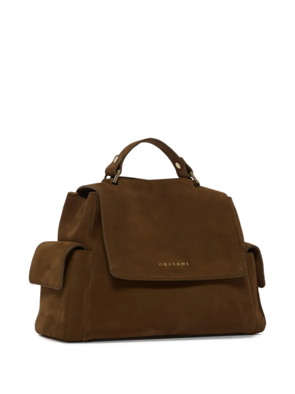 Orciani suede flap-top tote bag Bruin