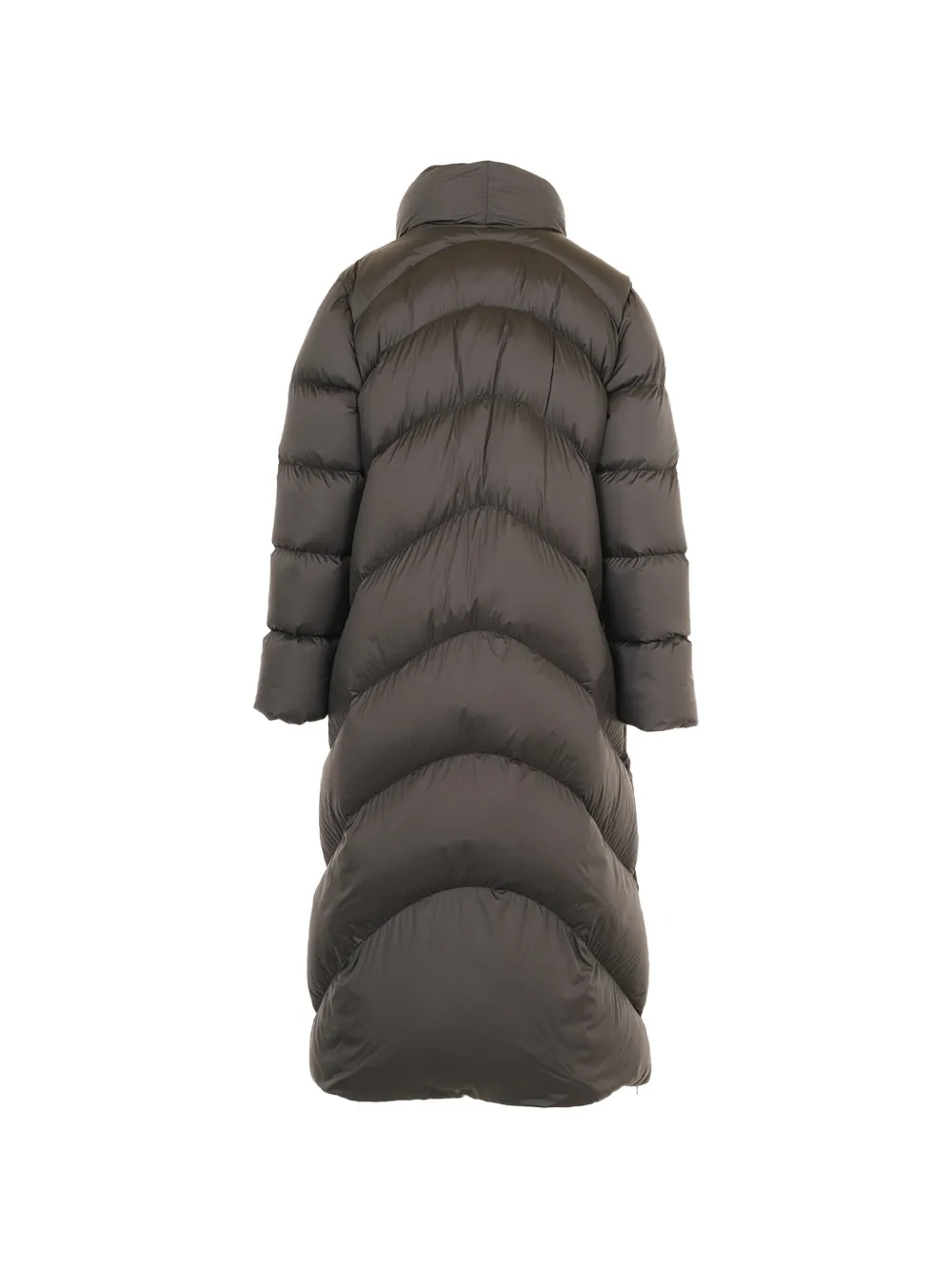 Add quilted-down p ed coat Zwart