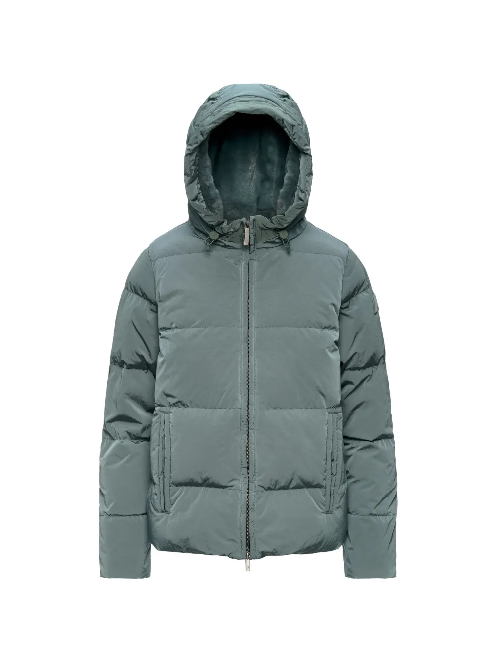 K-way Quilted-hooded Puffer Jacekt In Green