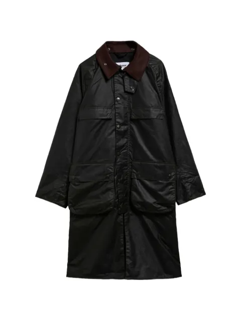Barbour waxed-cotton corduroy-collar coat