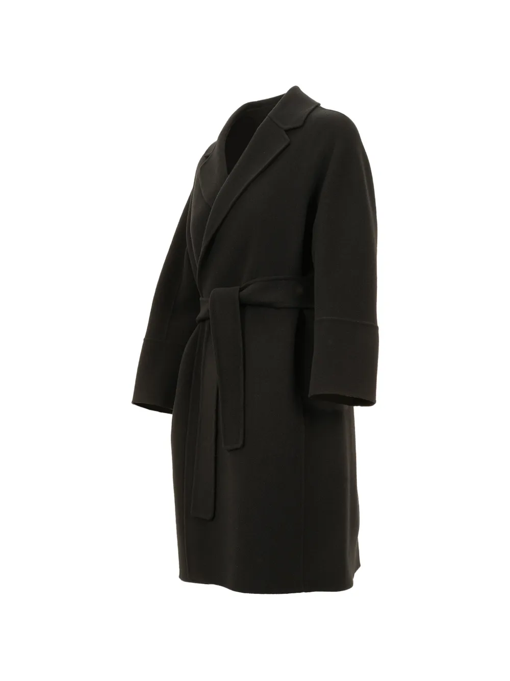 'S Max Mara Jas met gekerfde revers en ceintuur Zwart