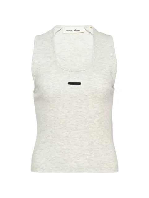 FEAR OF GOD ESSENTIALS logo-patch ribbed tank top