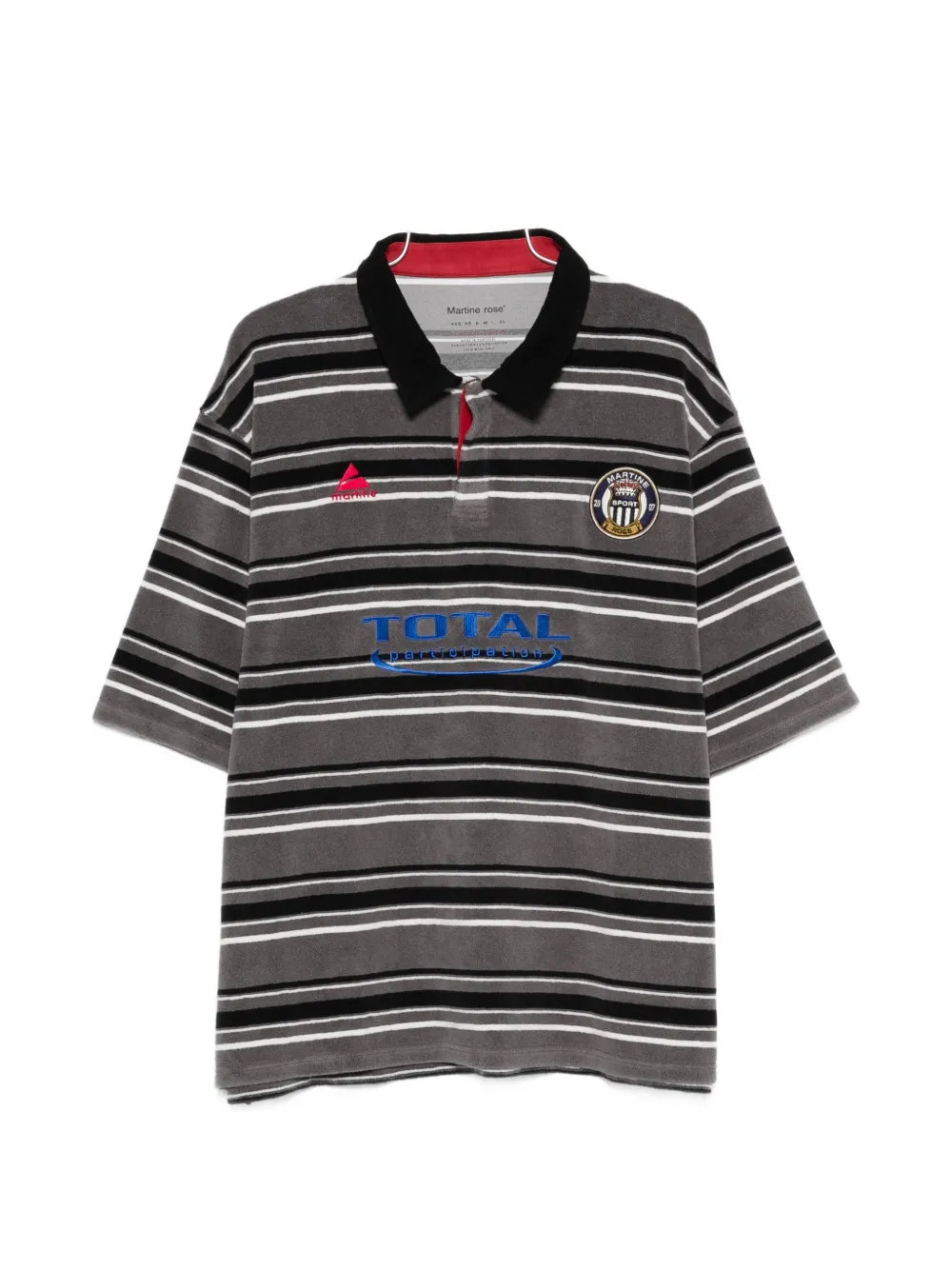 Martine Rose striped logo polo shirt - Grigio