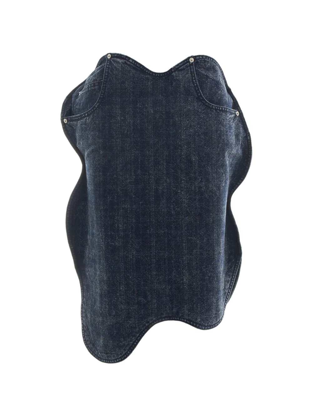pushBUTTON acid-wash asymmetric skirt | Blue | Image 1