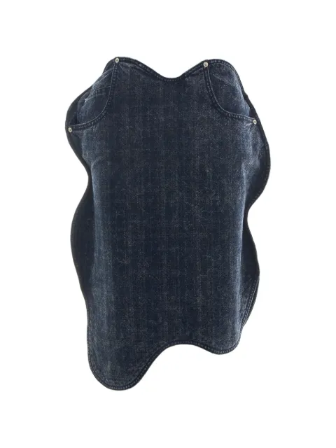 pushBUTTON acid-wash asymmetric skirt