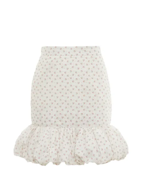 pushBUTTON floral-print bubble-hem skirt