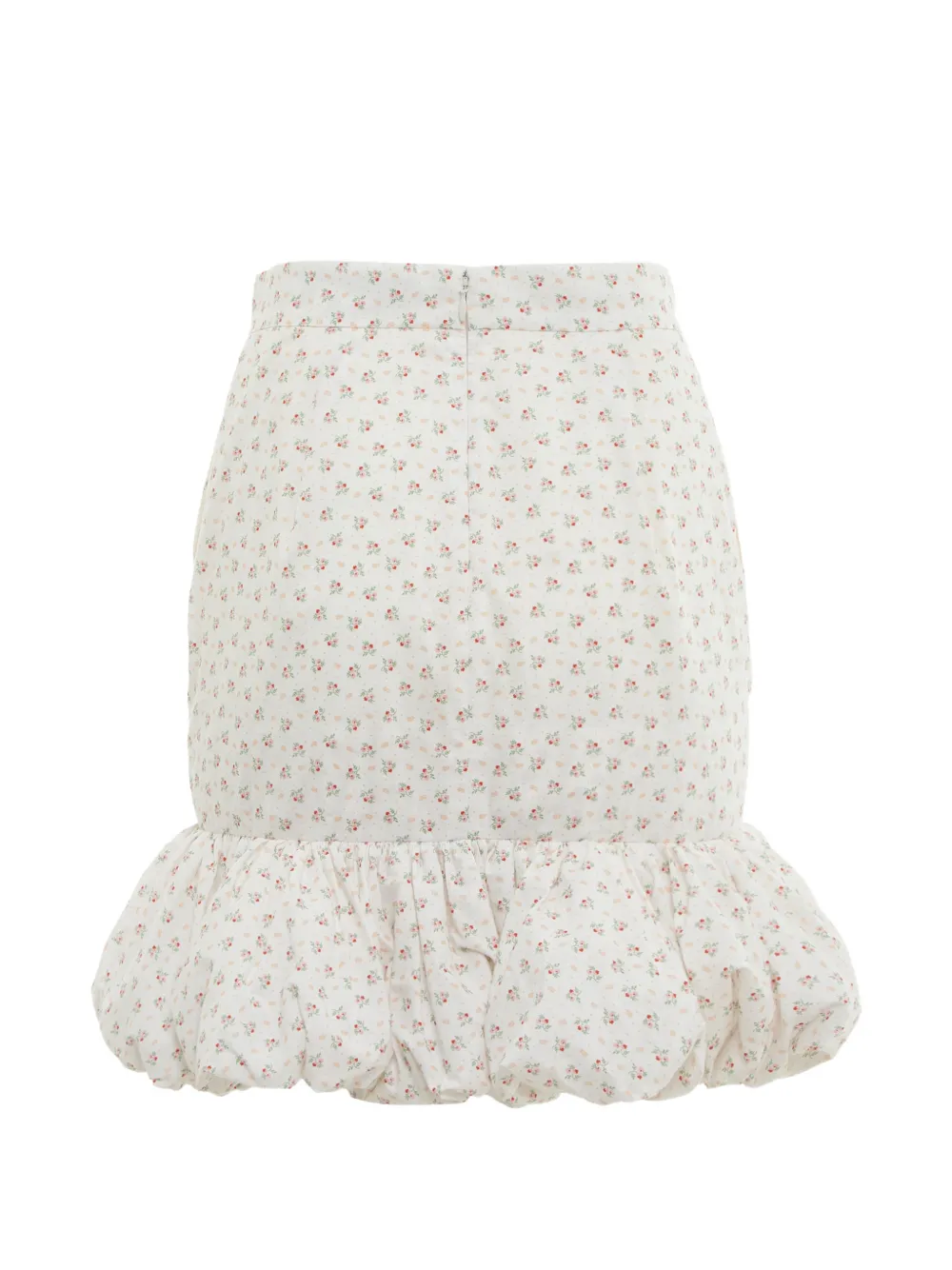 pushBUTTON Rok met bloemenprint en afwerking Wit