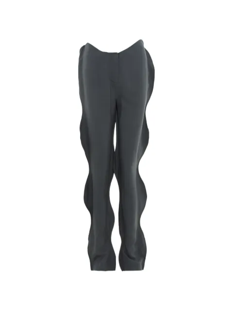 pushBUTTON ruffled-trim trousers