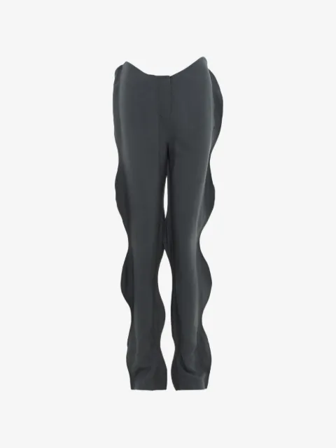 pushBUTTON ruffled-trim trousers