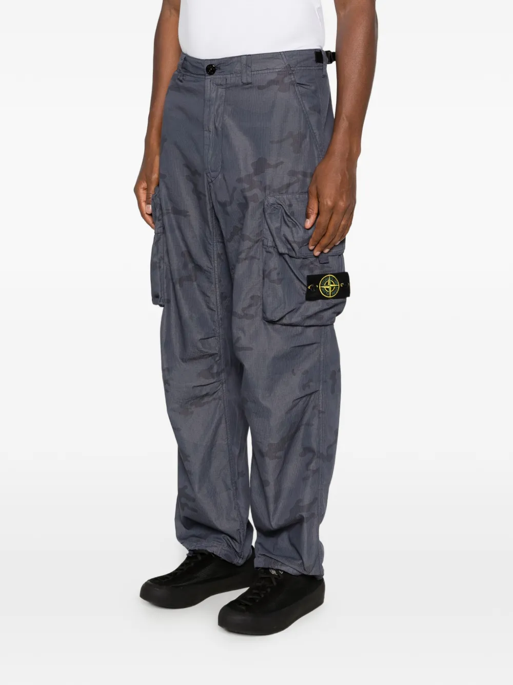 Stone Island Ripstop cargo broek met camouflage-print Blauw