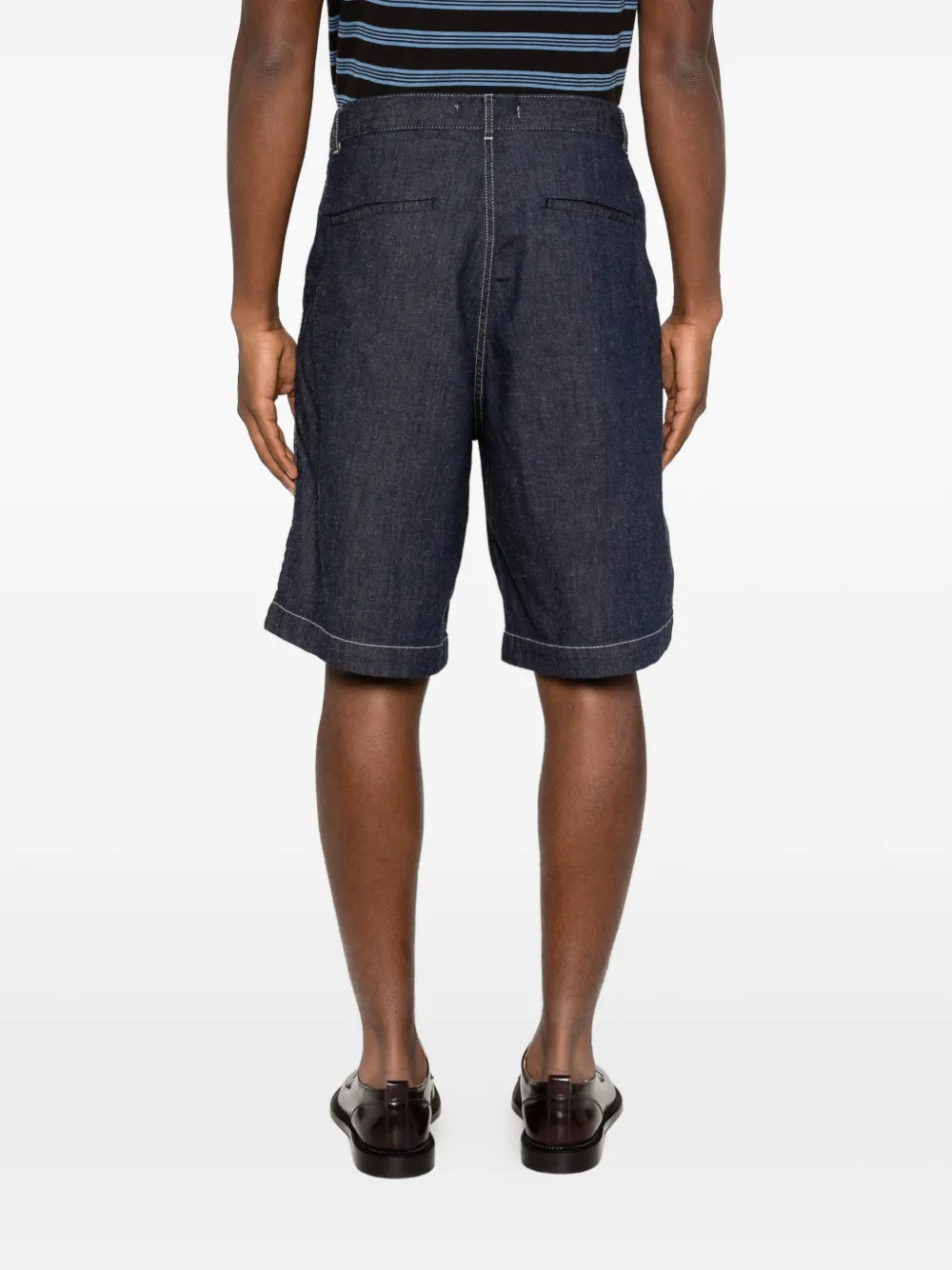 SAMSOE Samandla geplooide shorts met contrasterend stiksel Blauw