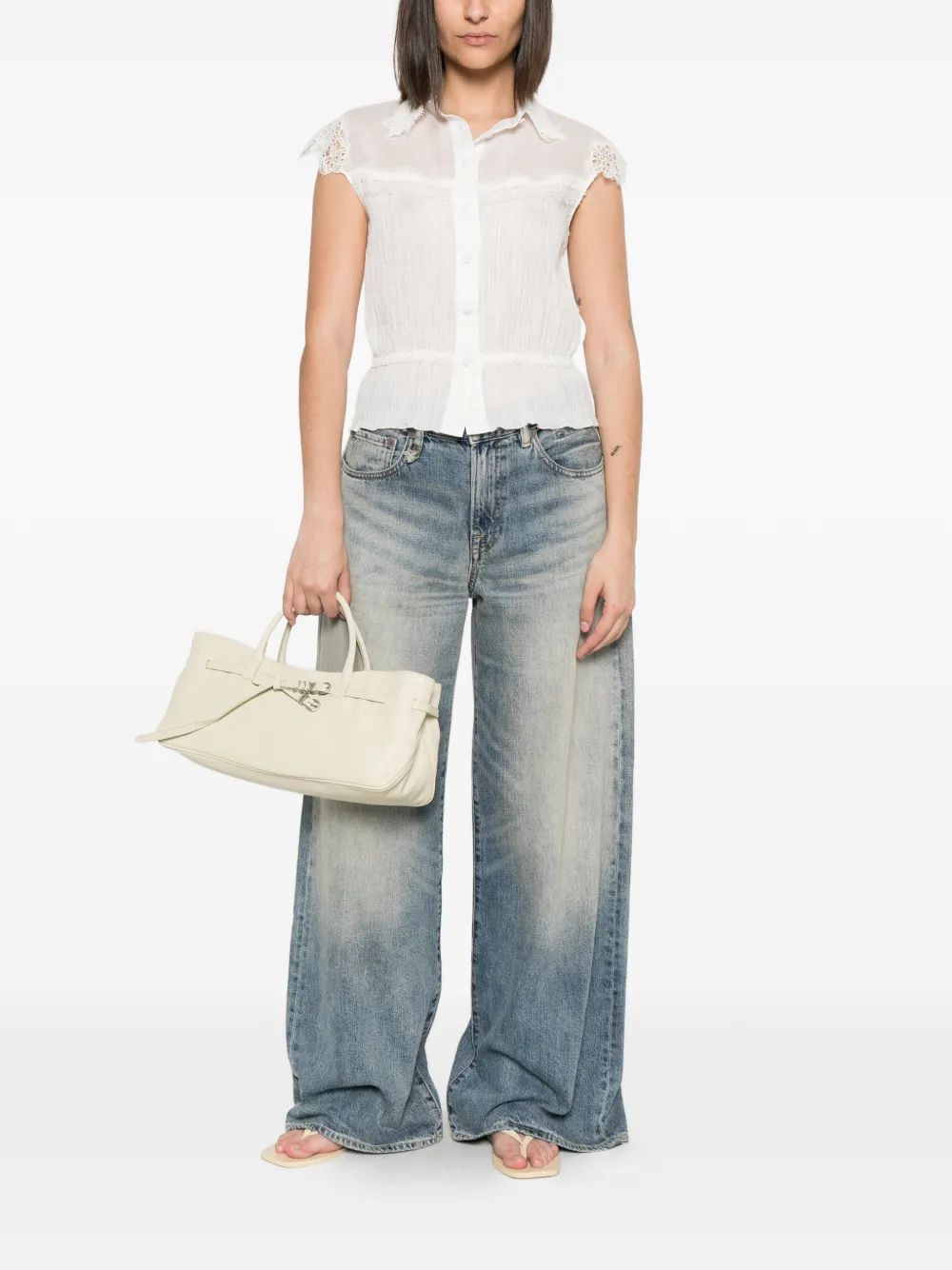 Ermanno Scervino Shirt met afwerking van kant Wit