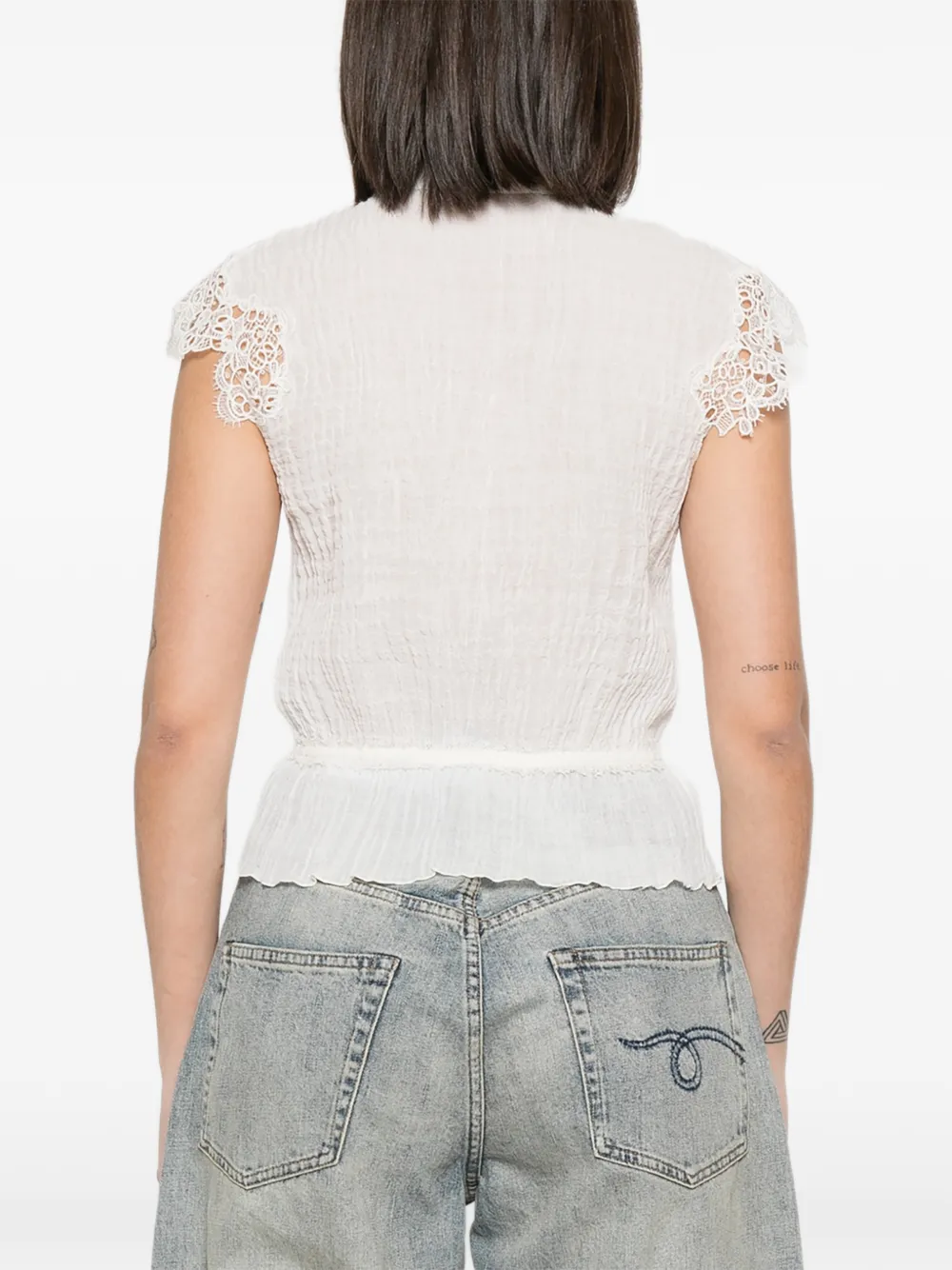 Ermanno Scervino Shirt met afwerking van kant Wit