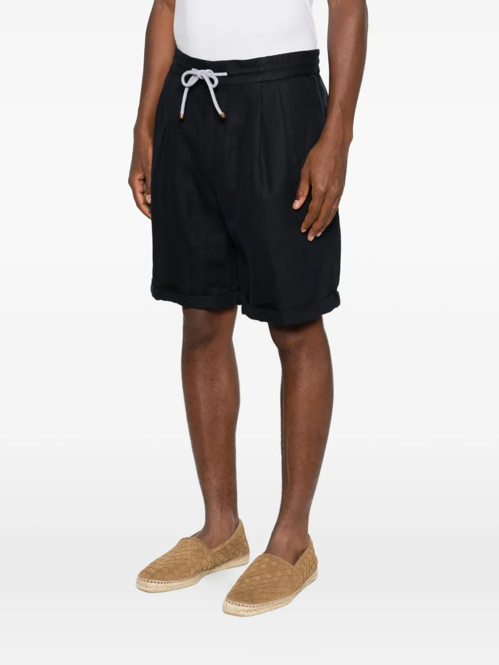 Brunello Cucinelli Shorts met trekkoord Blauw