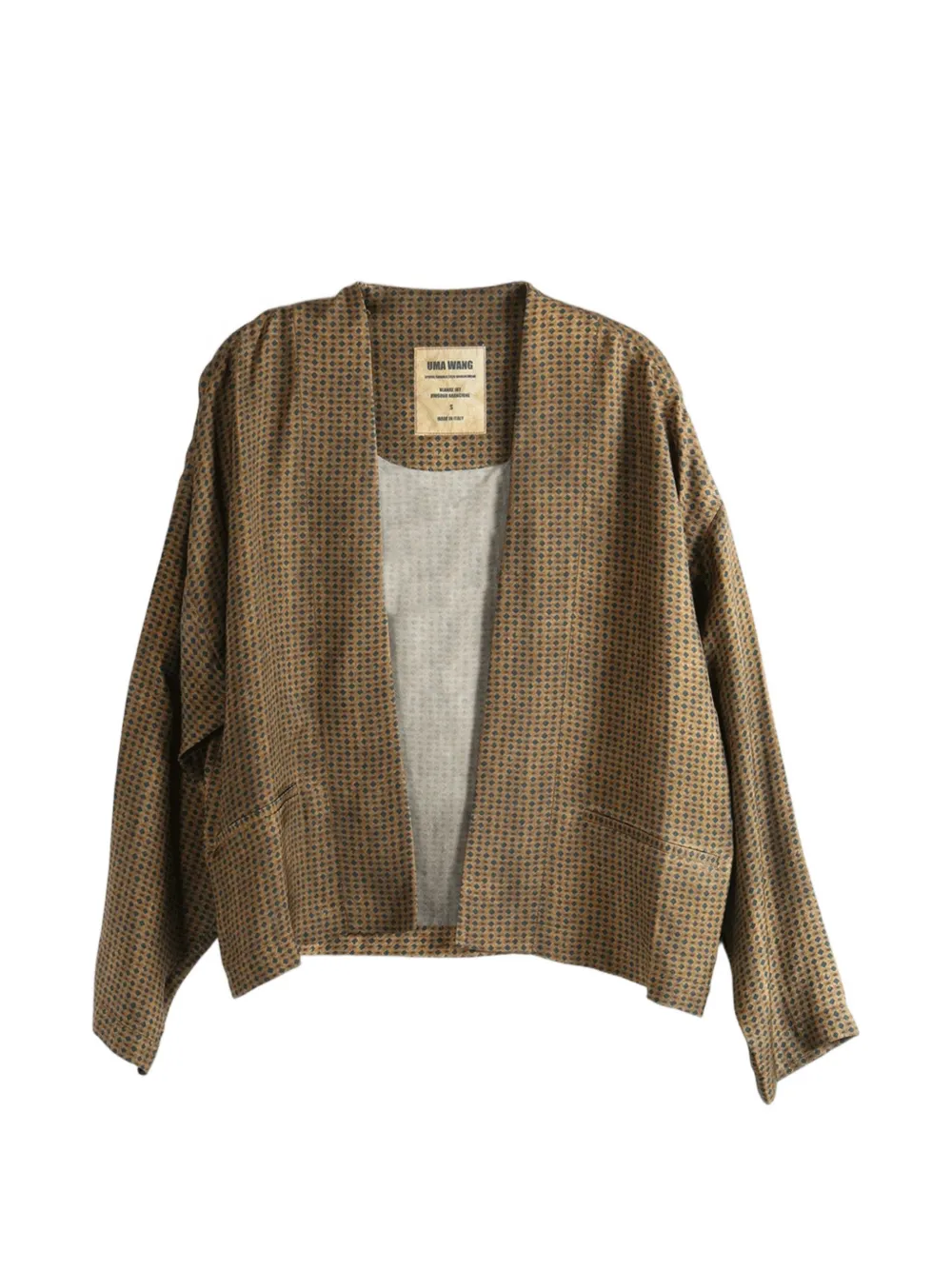 Uma Wang geometric-print open-front jacket - Marrone