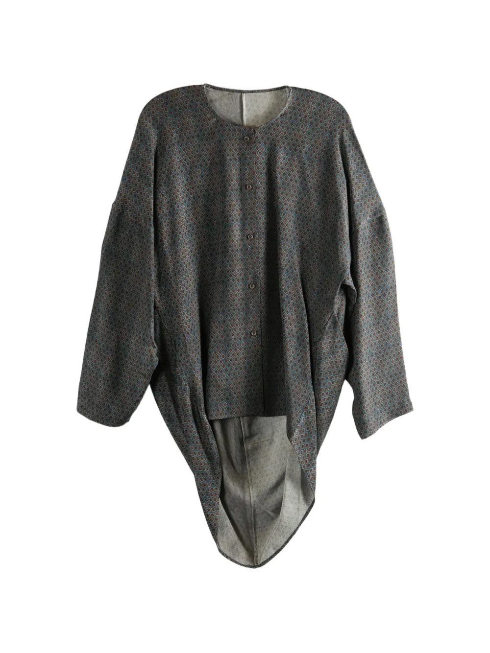Uma Wang geometric-print asymmetric shirt - Grigio