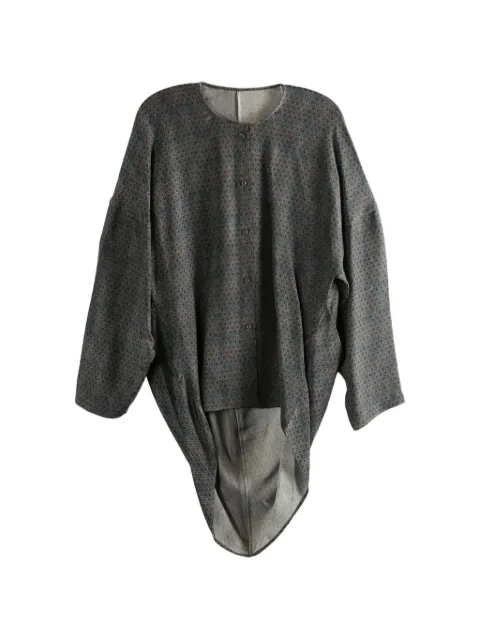 Uma Wang geometric-print asymmetric shirt