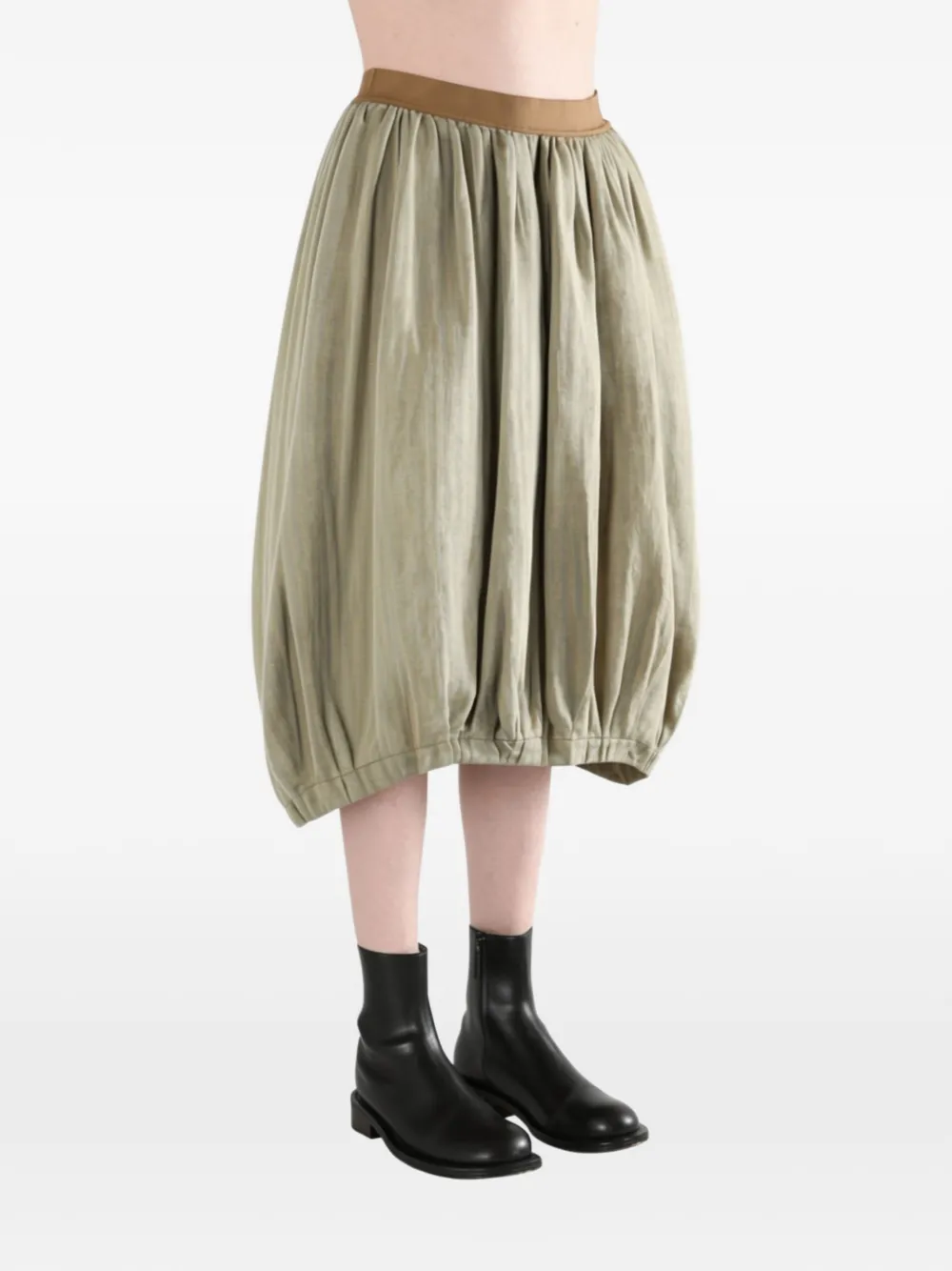  Uma Wang Falda Midi Con Pliegues - Neutro 