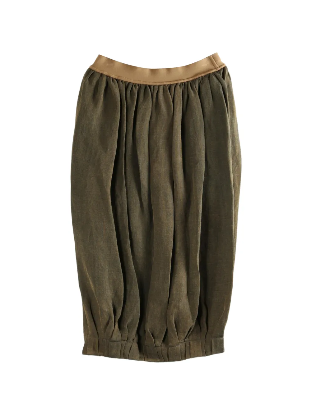 Uma Wang Gwen gathered-hem midi skirt - Marrone