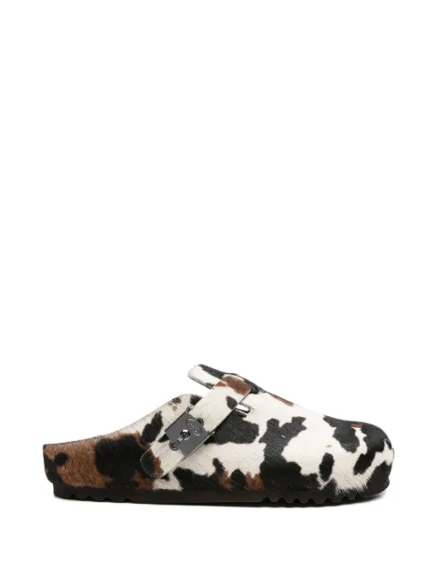 Scholl cow-print calf-hair mules