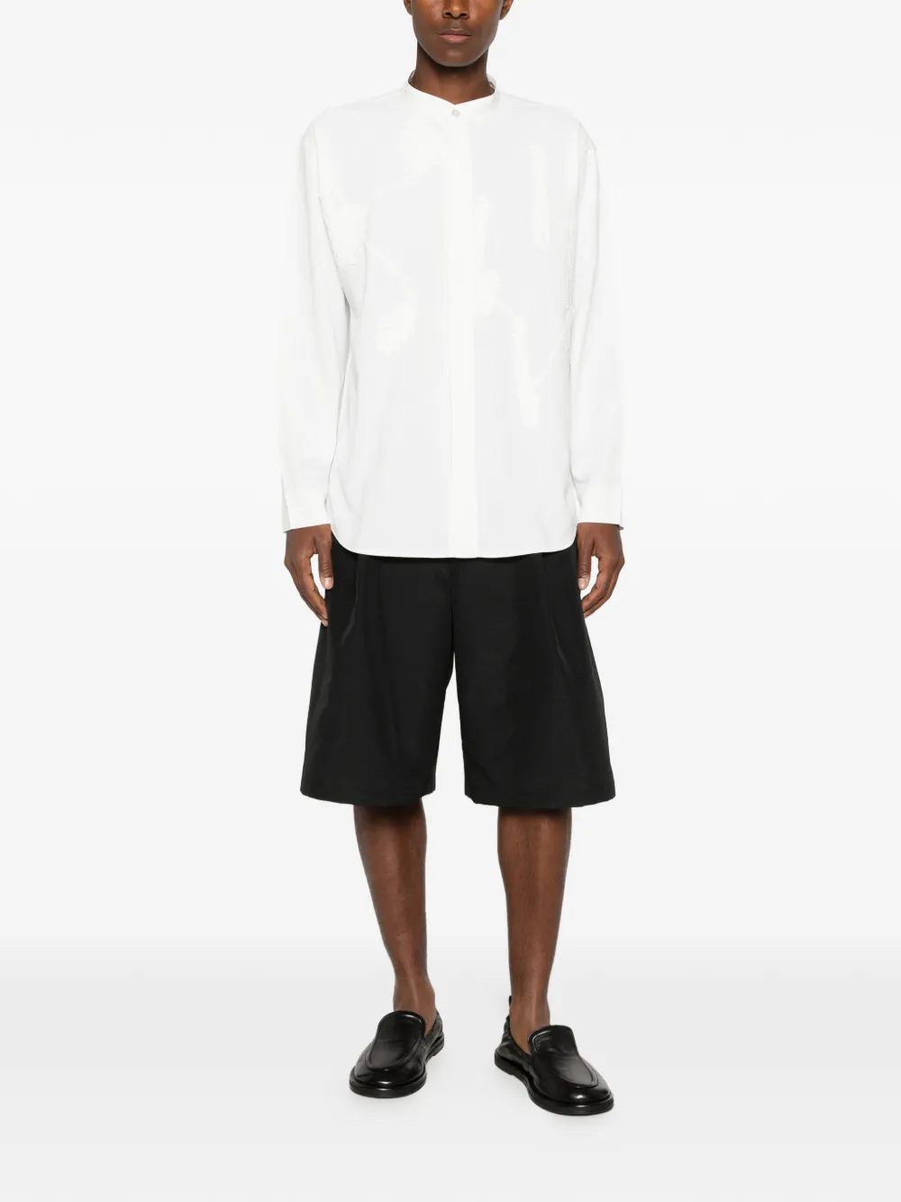Homme Plissé Issey Miyake Overhemd met bandkraag Wit