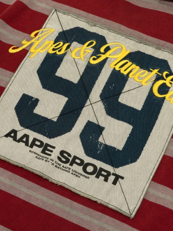 AAPE BY *A BATHING APE® ストライプ ポロシャツ | レッド | FARFETCH JP