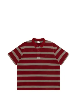A Bathing Apeストライプ ポロシャツ AAPE BY *A BATHING APE® ストライプ ポロシャツ | レッド | FARFETCH JP