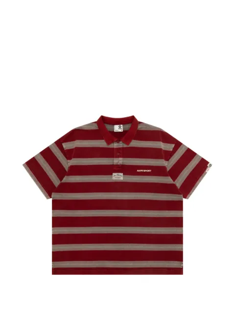 AAPE BY *A BATHING APE® striped logo-patch polo shirt