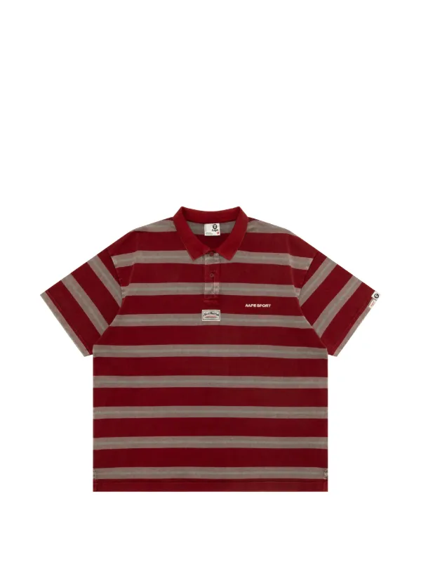 A Bathing Apeストライプ ポロシャツ AAPE BY *A BATHING APE® ストライプ ポロシャツ | レッド | FARFETCH JP