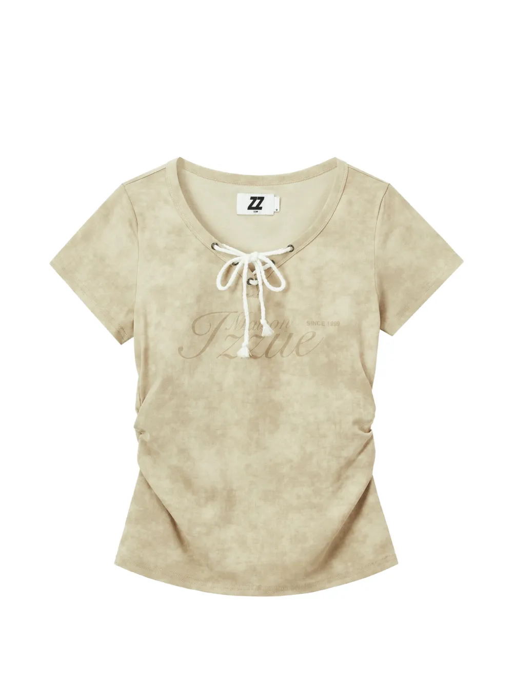 izzue lace-up acid-wash T-shirt - Toni neutri