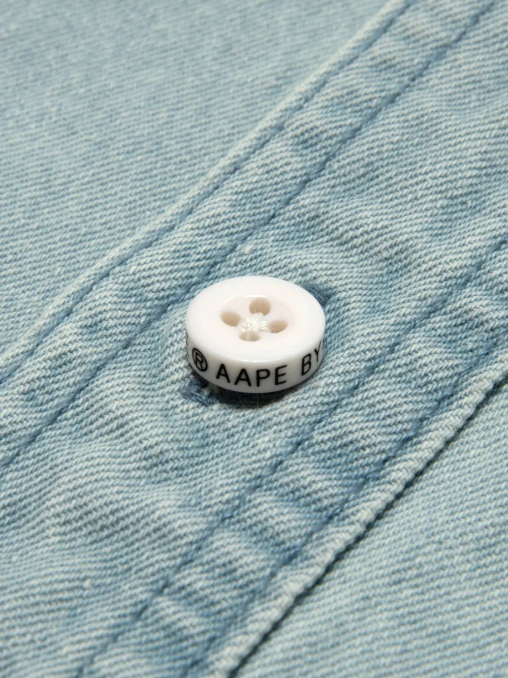AAPE BY *A BATHING APE Poloshirt met knoop en embleem Blauw