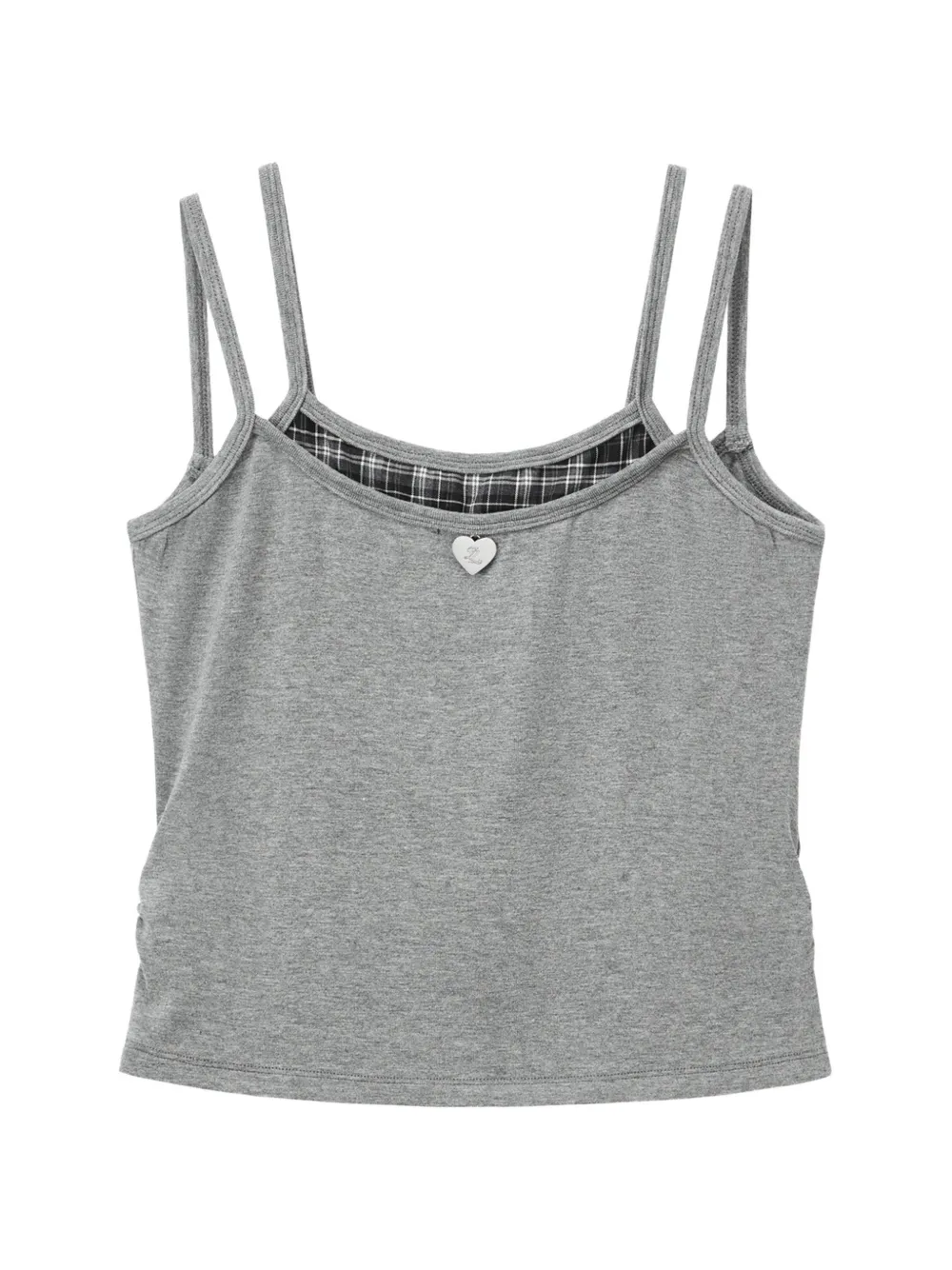 izzue heart-plaque layered top - Grigio