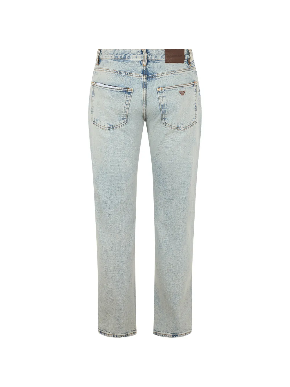 Emporio Armani Jeans met logoplakkaat en acid wassing Blauw