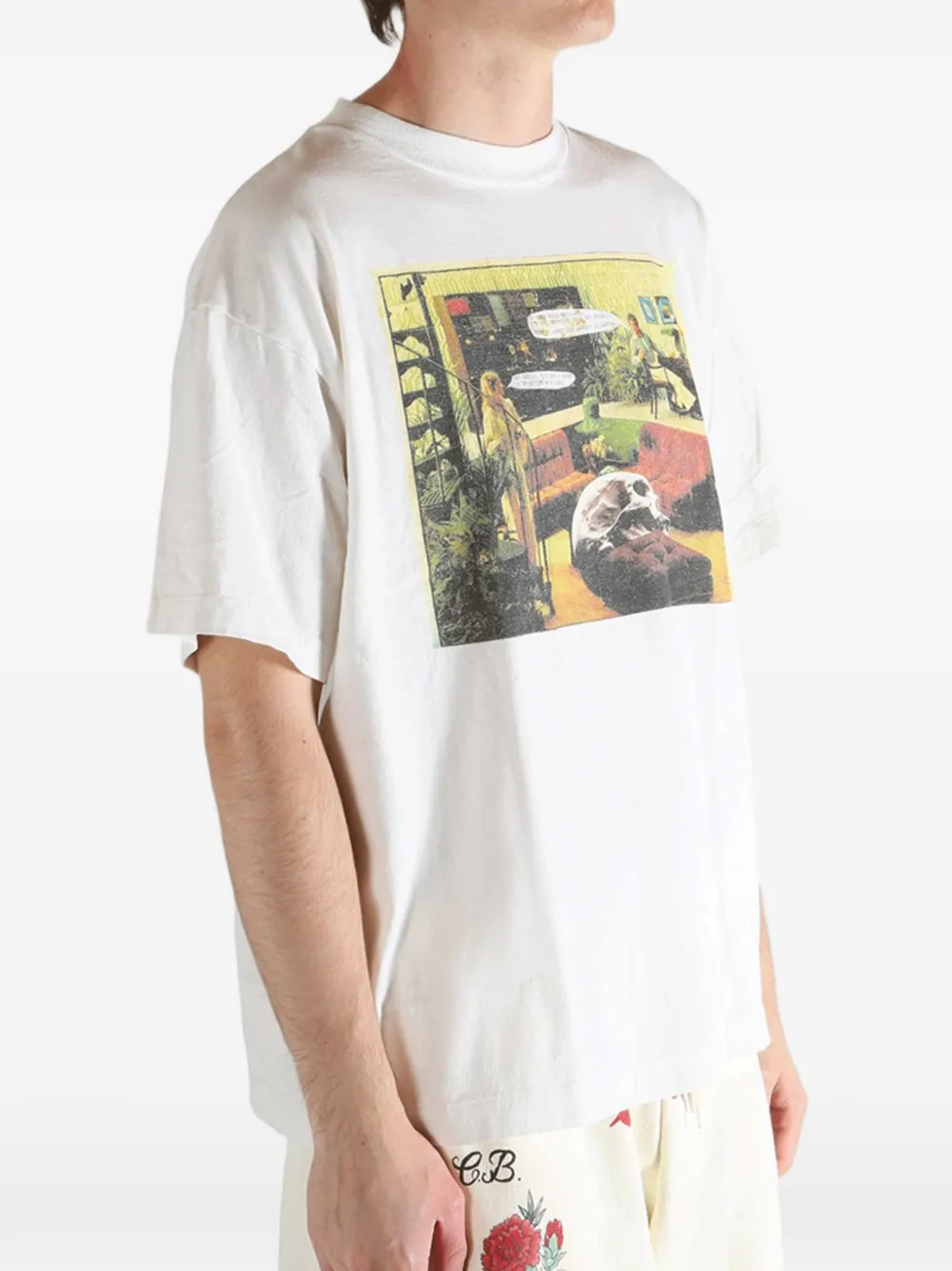 SAINT MXXXXXX T-shirt met grafische print Beige