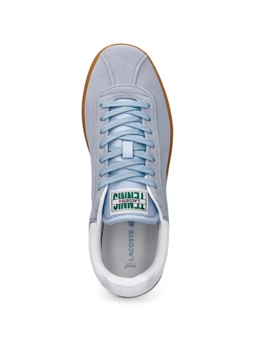 Lacoste logo-embroidered gum-sole sneakers Blauw