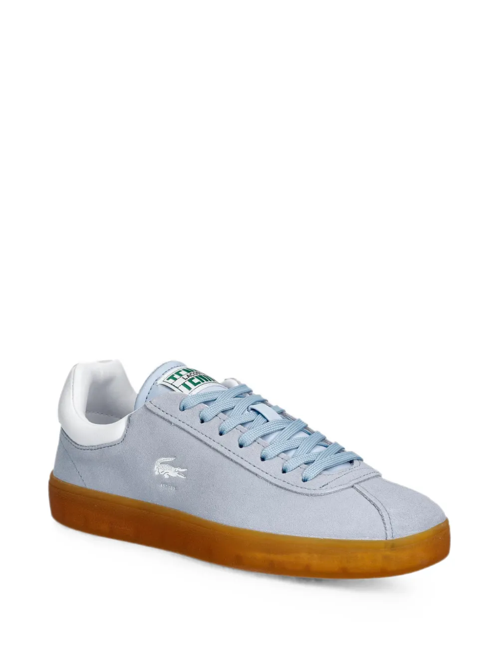 Lacoste logo-embroidered gum-sole sneakers Blauw