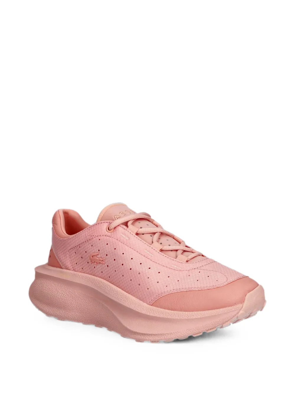 Lacoste New Run Active perforated logo-patch sneakers Roze
