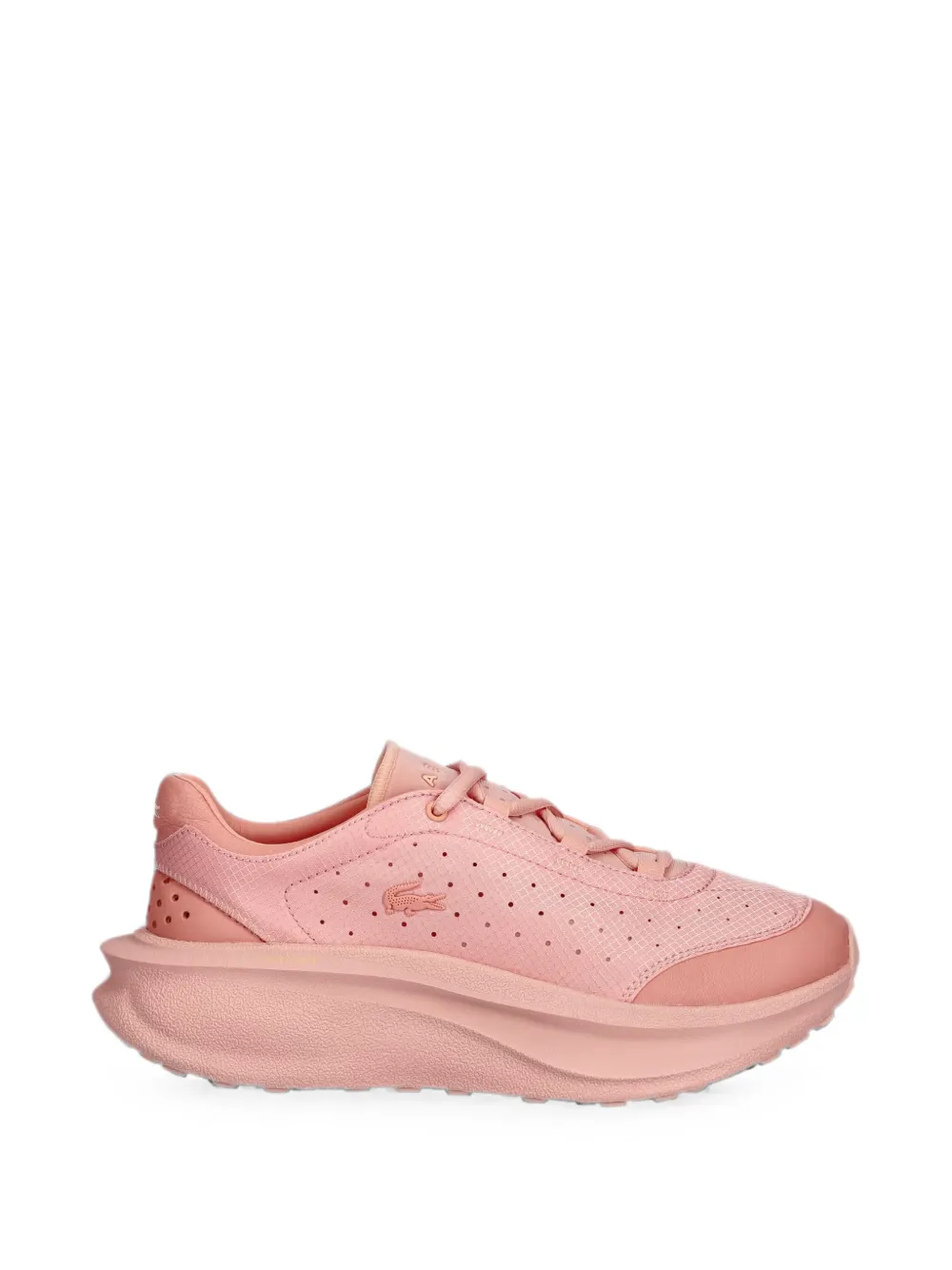 Lacoste New Run Active perforated logo-patch sneakers - Rosa