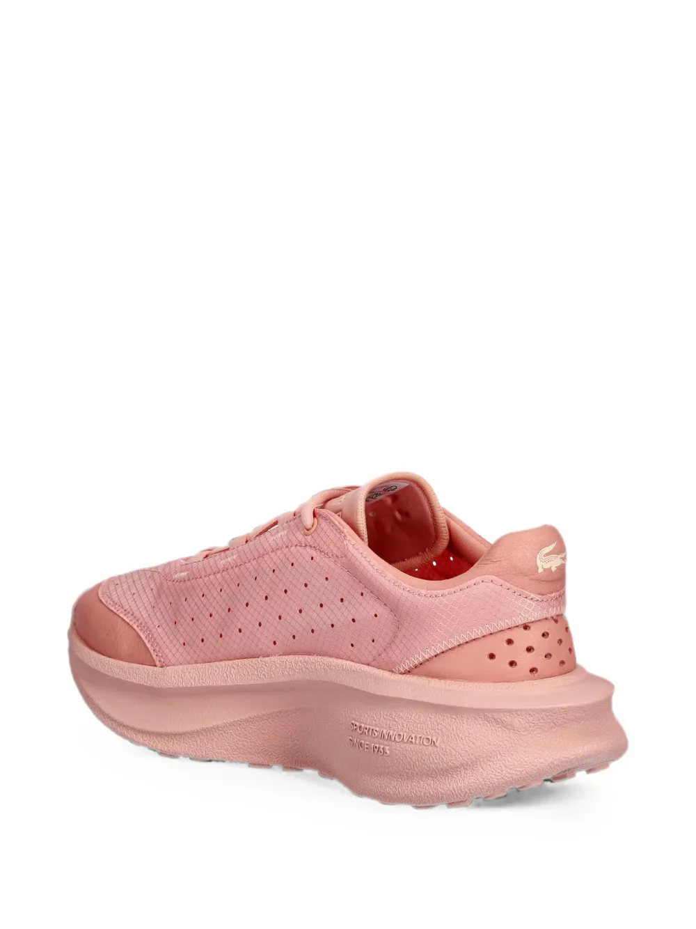 Lacoste New Run Active perforated logo-patch sneakers Roze