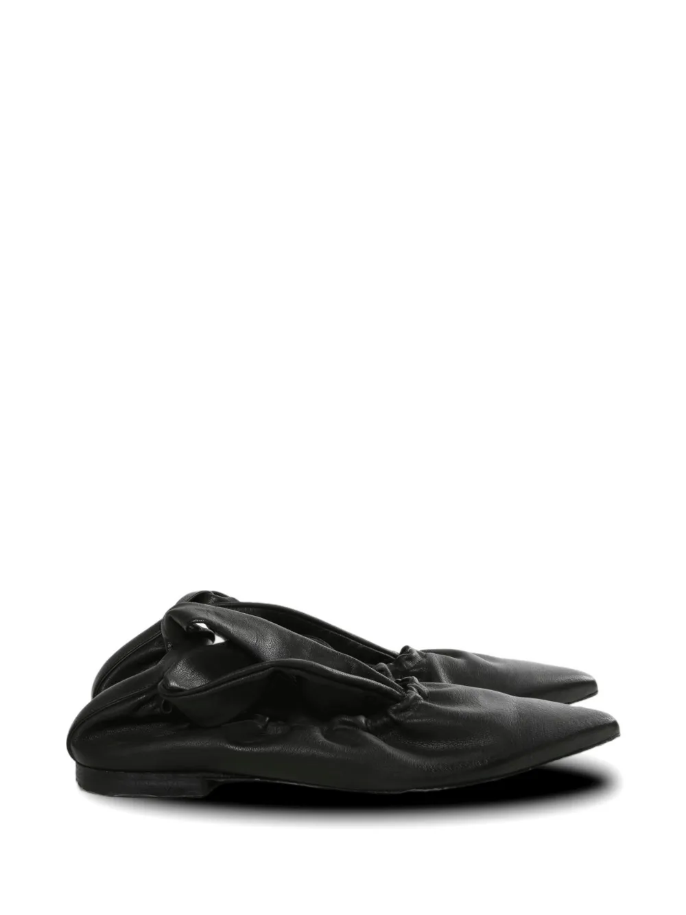 Uma Wang pointed-toe gathered-detail ballet flats - Nero