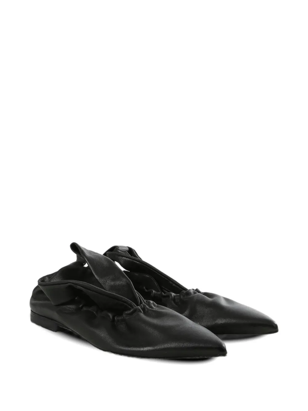 Uma Wang pointed-toe gathered-detail ballet flats Zwart
