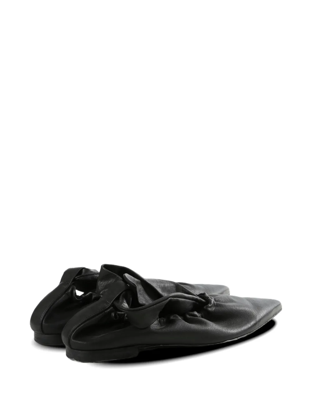 Uma Wang pointed-toe gathered-detail ballet flats Zwart