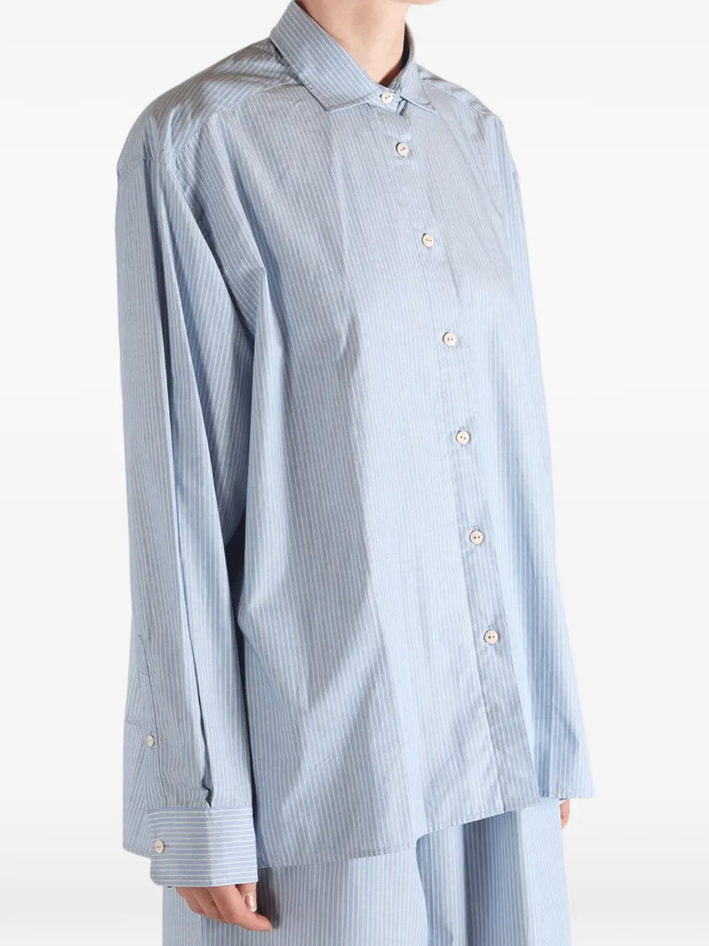 Baserange striped long-sleeve shirt Blauw
