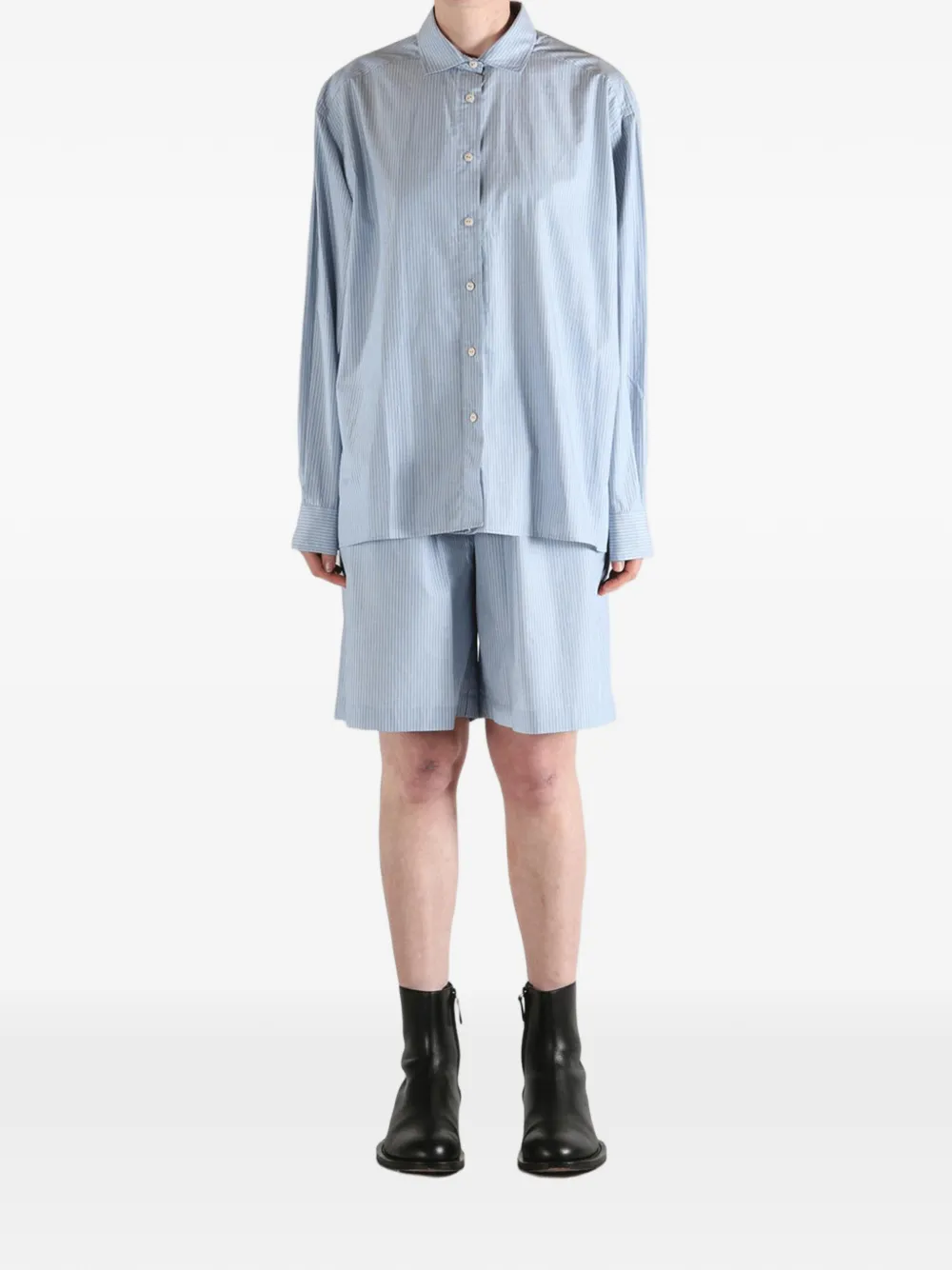 Baserange striped long-sleeve shirt Blauw