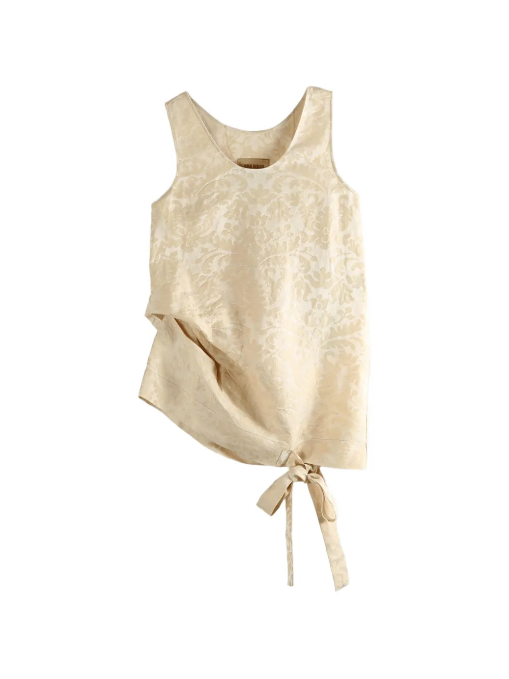 Uma Wang damask-pattern tie-fastening top - Giallo