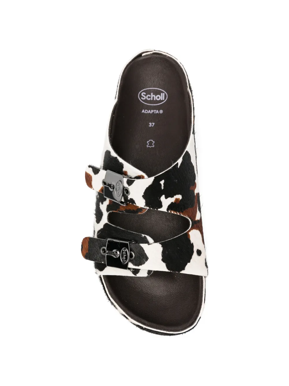 Scholl cow-print sandals Wit